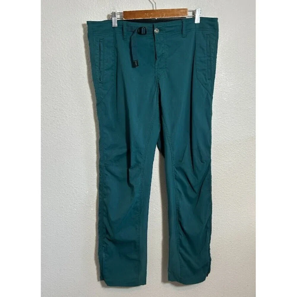 Prana Mens Wyatt Pants 36 Emerald Green Slim Fit Outdoors Discontinued